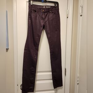 Shiny purple skinny jeans, Size 0